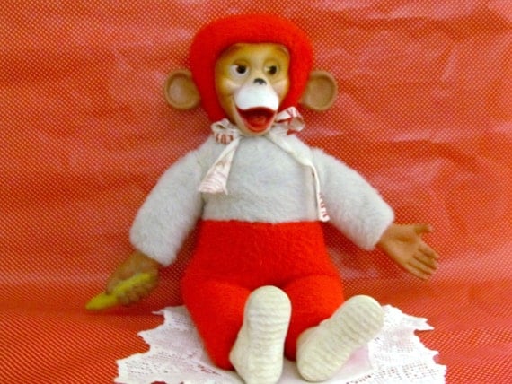 vintage rubber face monkey