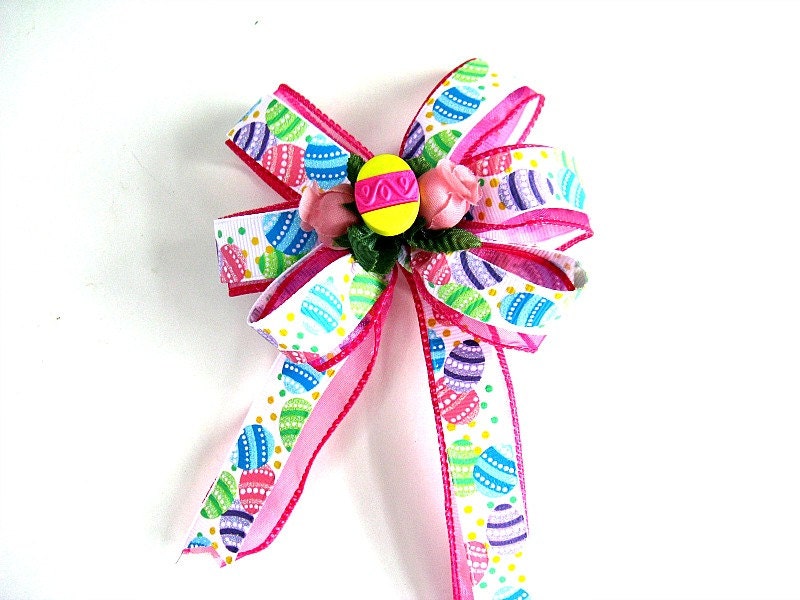 Small Easter basket bow Easter gift bow Easter egg ribbon