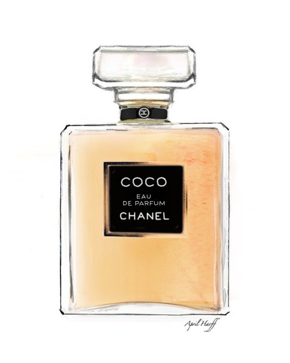 Chanel Perfume Print Fashion Illustration Art by aprilmarionART