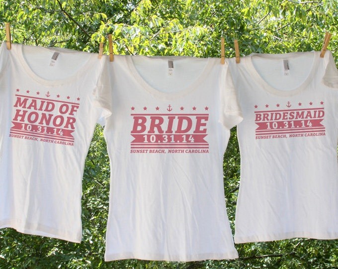 Stars and Stripes Bridal Party Shirts / Wedding Party Shirts / Bachelorette Party Tanks or Shirts-Sets