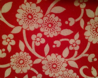 Red and White Calico Fabric