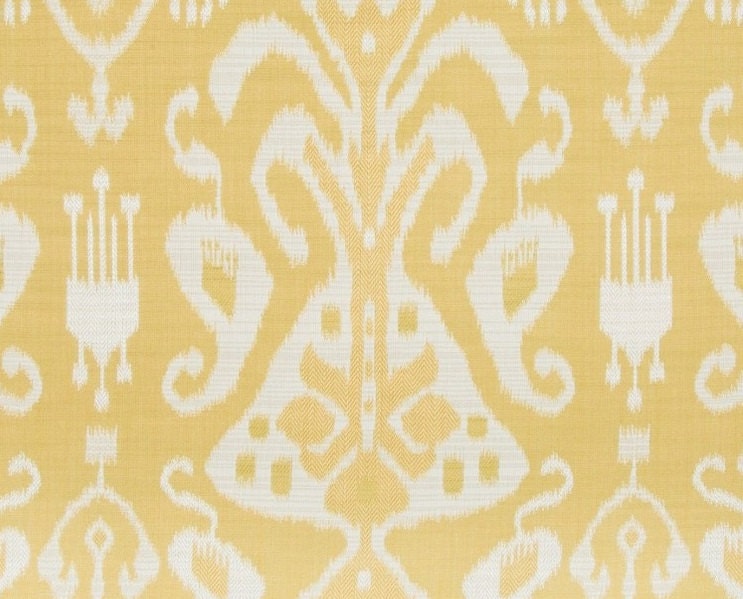 Lemon Yellow Upholstery Fabric Yellow Ikat Fabric for