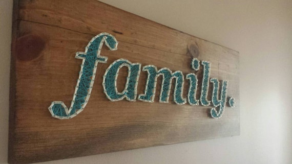 Items similar to Family  String  Art  Wall  Decor  on Etsy