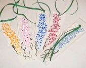 Daisy handpainted bookmark; Flower Book lover gift; Illustrated Paper bookmark w/ green ribbon; teacher gift; free shipping Daisy handpainted bookmark; Flower Book lover gift; Illustrated Paper bookmark w/ green ribbon; teacher gift; free shipping