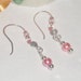 Handmade Pink Pearl Dangling Earrings; Shimmering Pink Jewelry; Czech Beaded Earrings; Lightweight Jewelry
