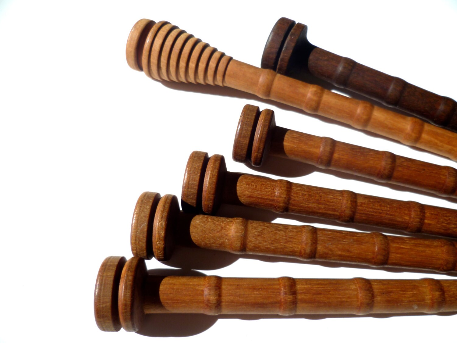 Vintage 6 Textile Mill Bobbins Wooden Bobbins Wood by LupeandRomeo