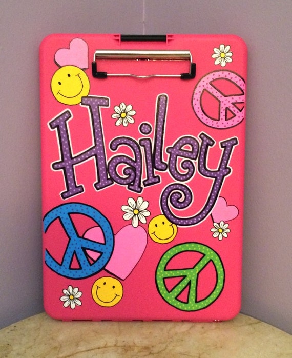 Items similar to Personalized Hand Painted Storage Clipboard on Etsy