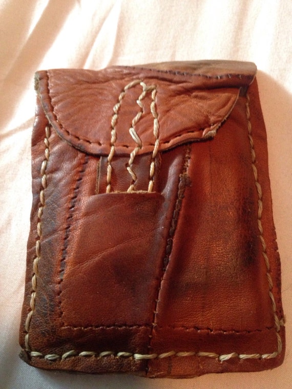 Vintage Leather Baseball Glove Wallet