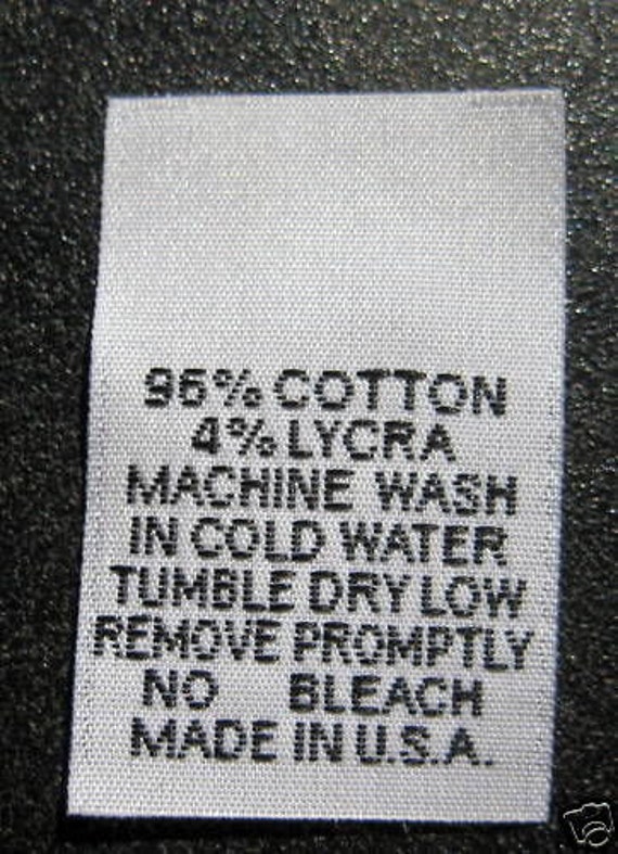 250pcs White Woven Clothing Labels Care Label 96 Cotton/ 4