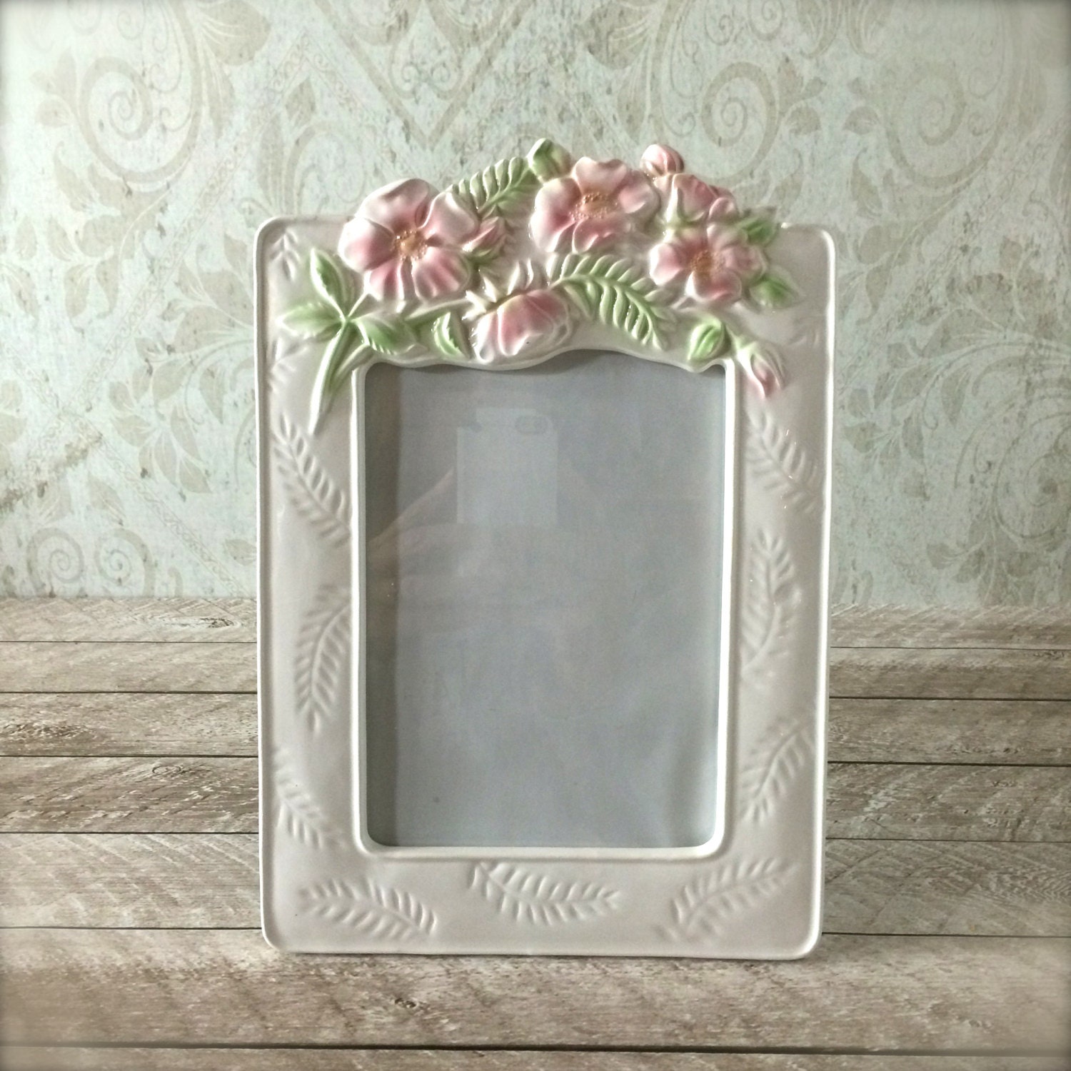 Ceramic Photo Frame Picture Frame Shabby by SwoonVintageAndSuch