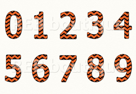 Clipart Halloween Alphabet Black orange chevron clip art