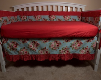 Shabby Chic Rose Crib Bedding Set