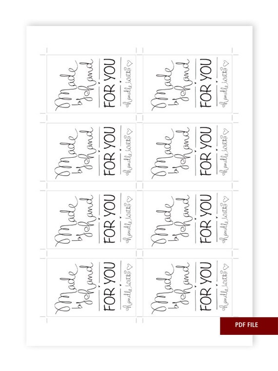 Printable Tags. PDF file. A4. 8 digital labels. Made by VeroGOBET