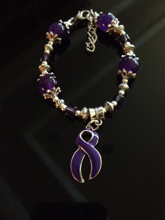 Beautiful Purple / Violet Ribbon Bracelet by RockYourCauseJewelry