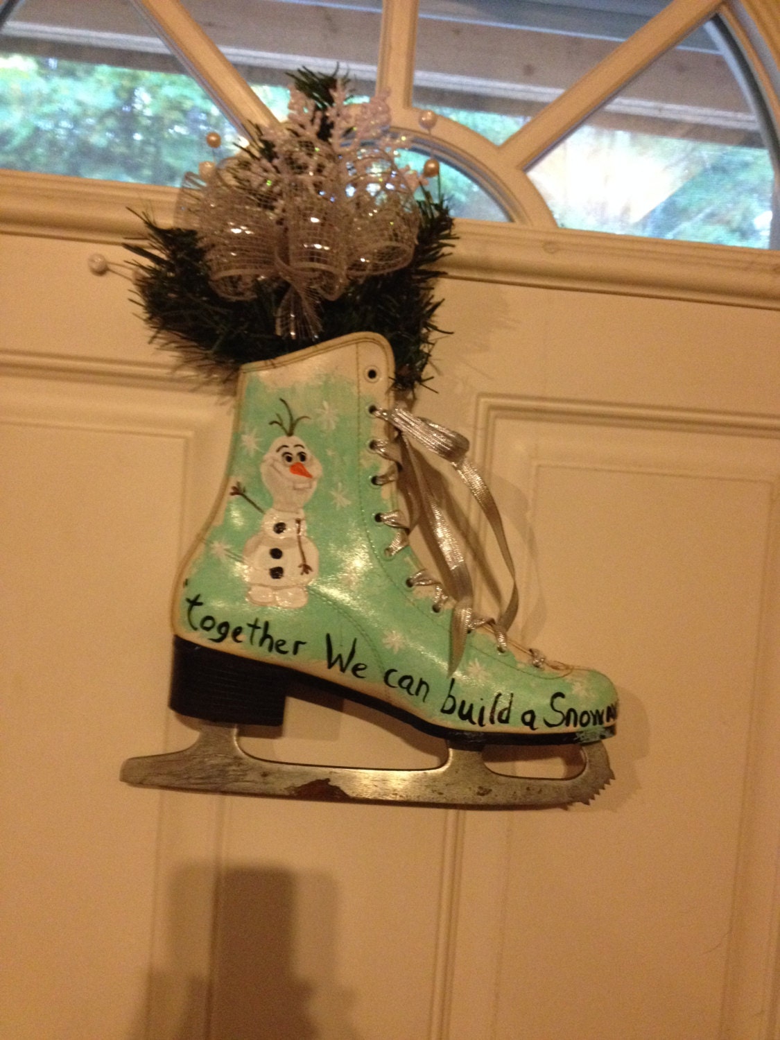 Hand Painted Ice Skate Door Decoration