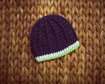 Seahawks Baby Crochet Hat