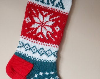 Personalized Christmas Stocking Hand Knitted Christmas Gift Christmas Decoration