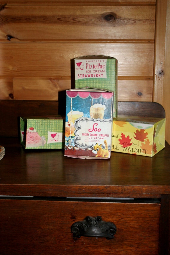 Vintage Ice Cream Boxes from a Variety of by EstateSalesTraverse
