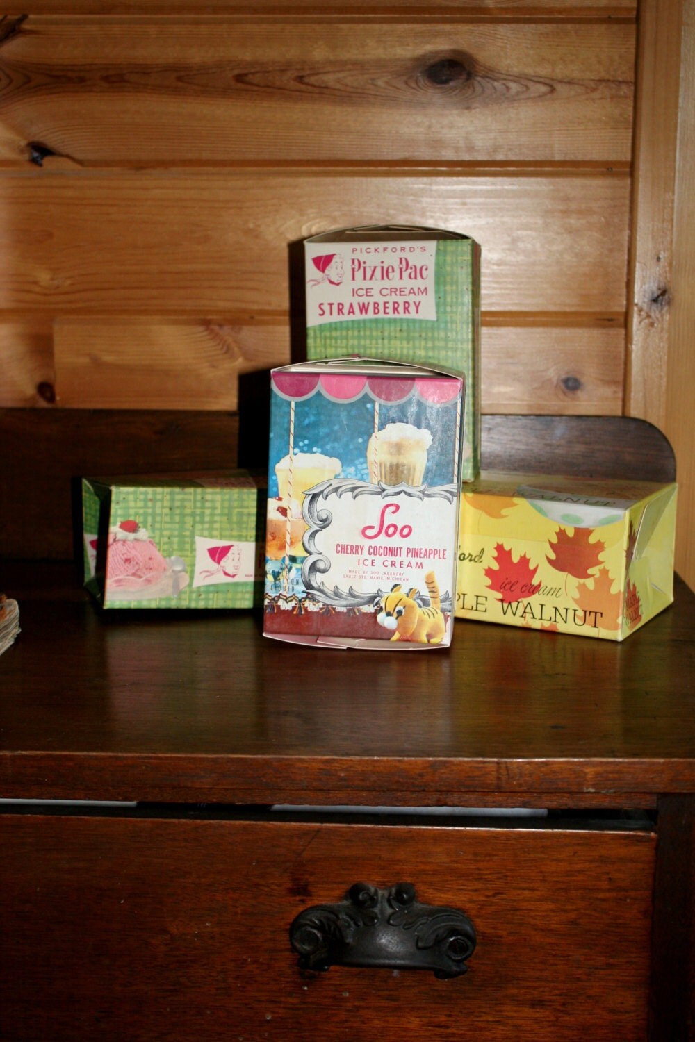 Vintage Ice Cream Boxes from a Variety of by EstateSalesTraverse