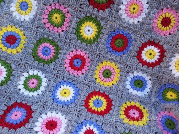 Häkeln baby decke sunburst flower granny square von olgasoleil