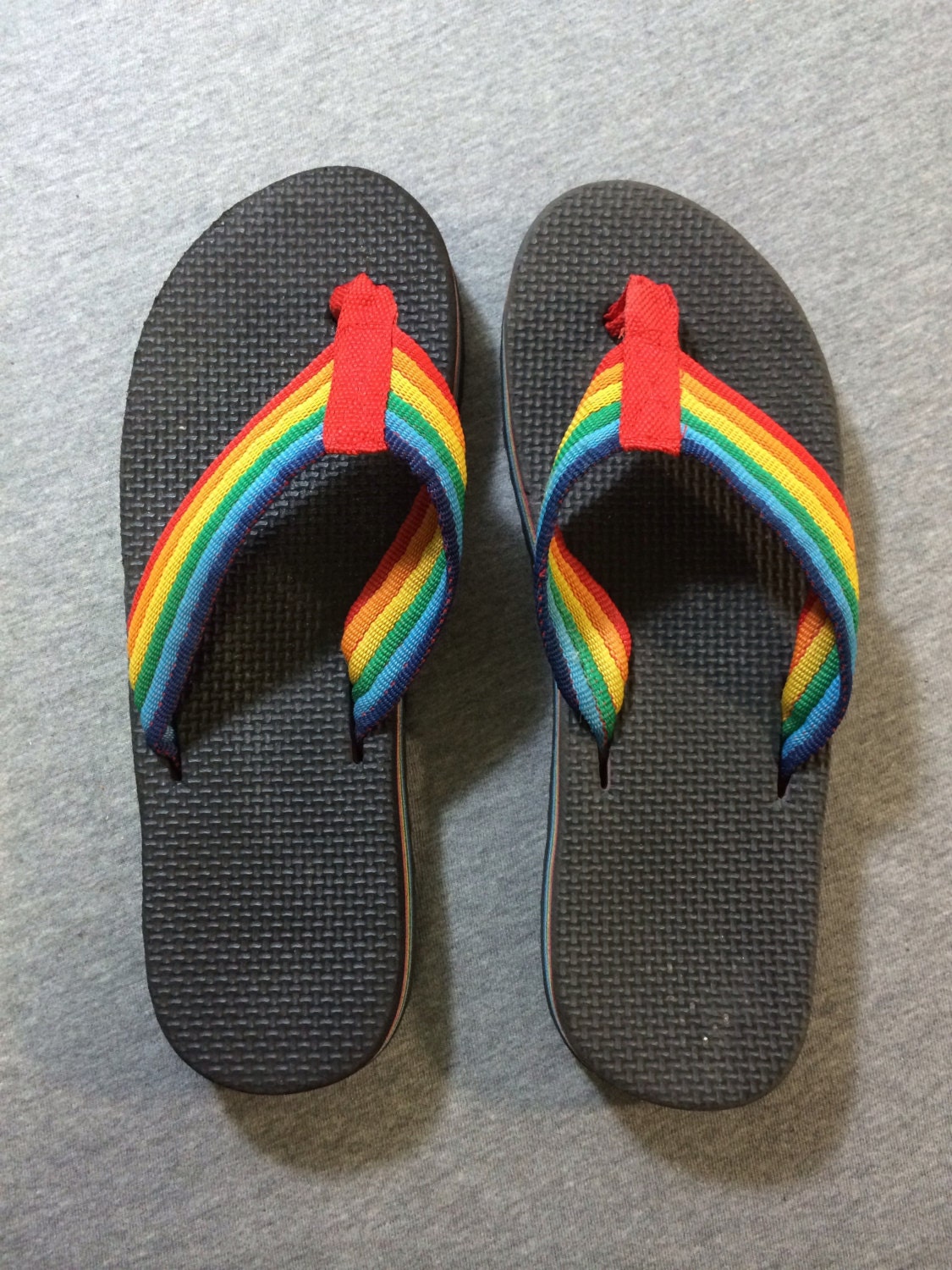 flip flops with rainbow straps