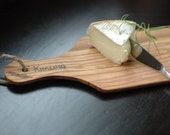 Custom Made Cheese Cutting Board Wood Burn Design Monogram Personalized Gift