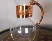 Glass and Copper Carafe, Vintage