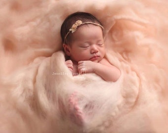Wool fluff merino basket stuffer newborn photo prop