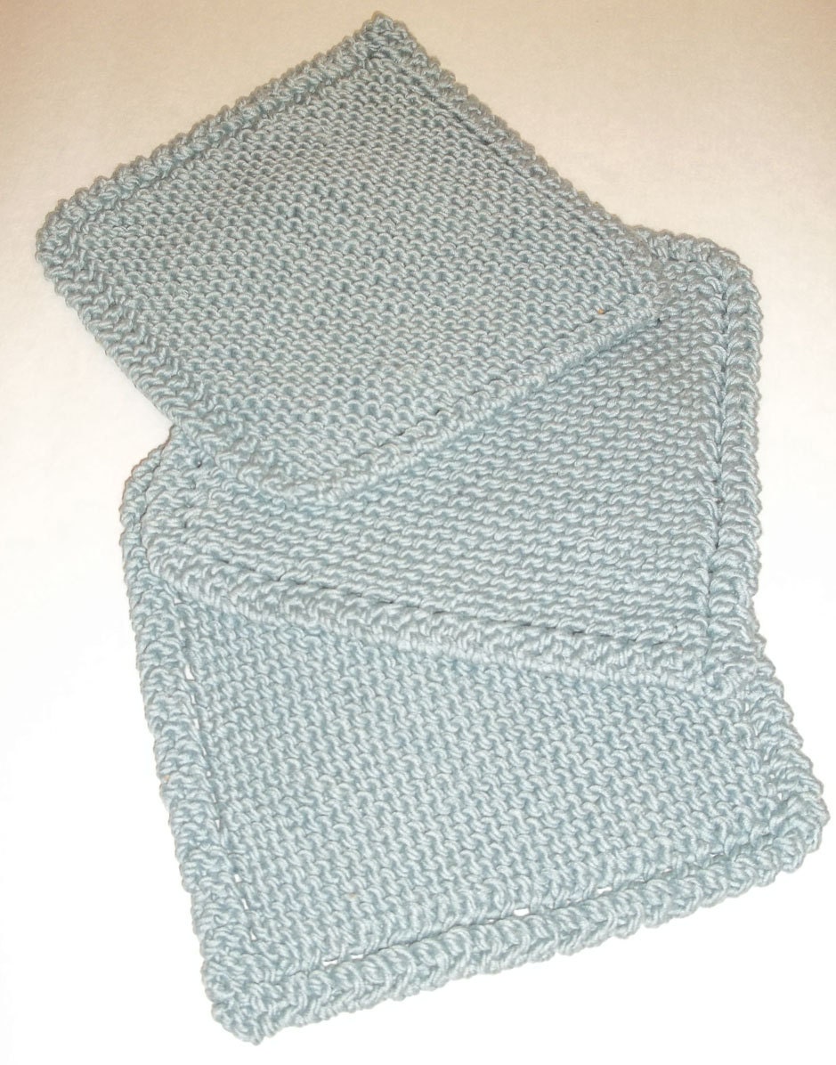 Recycled Cotton Hand Knit Washcloths