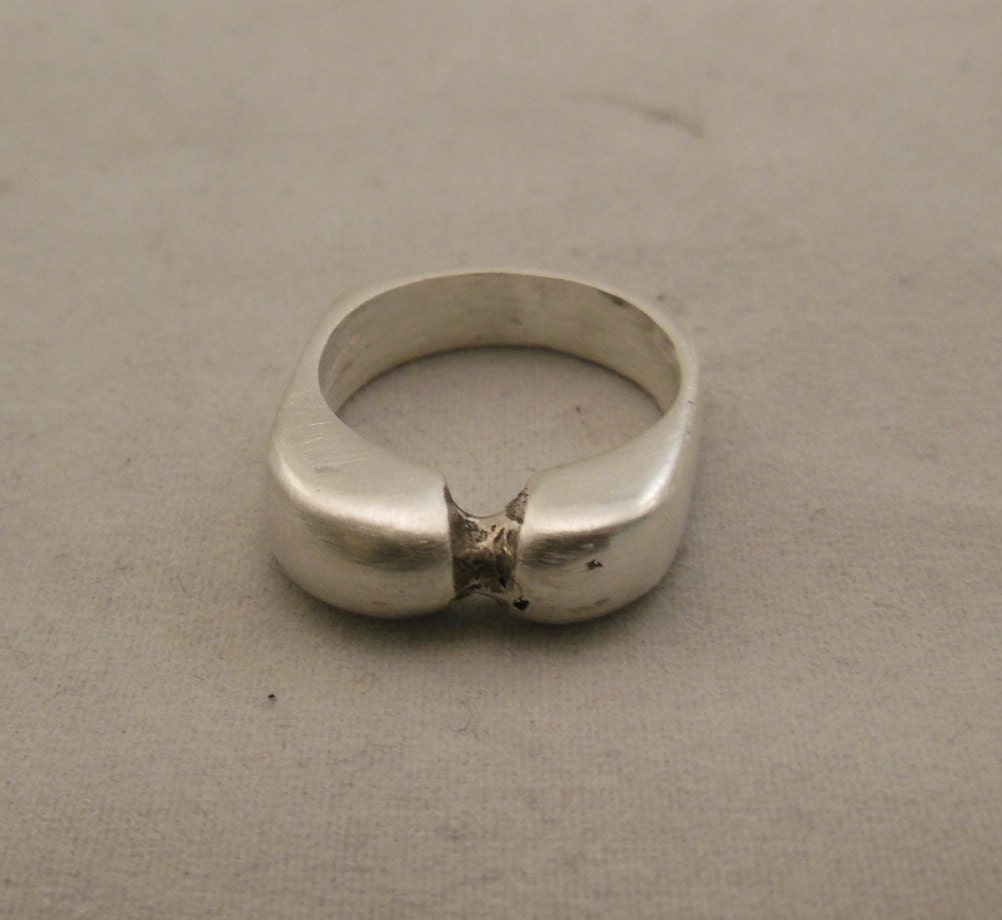 Silver lost wax cast one of a kind ring size 6 1/2