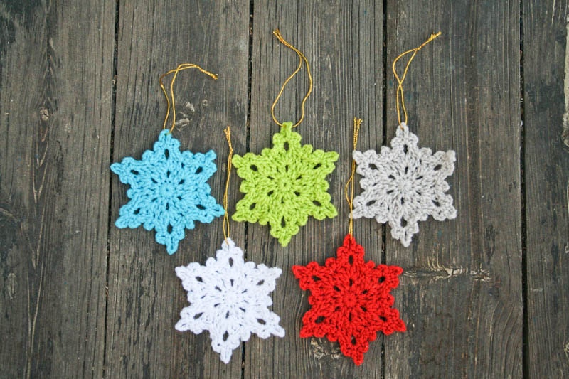 Set of 5 Crochet Snowflakes Decoration