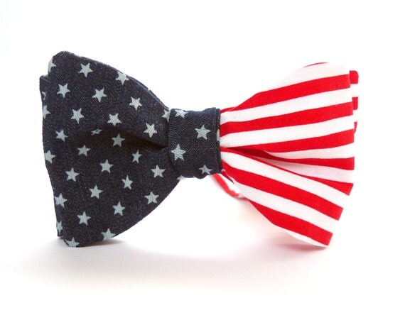 American Flag Bow Tie by BartekDesign: 4th July USA stars gift