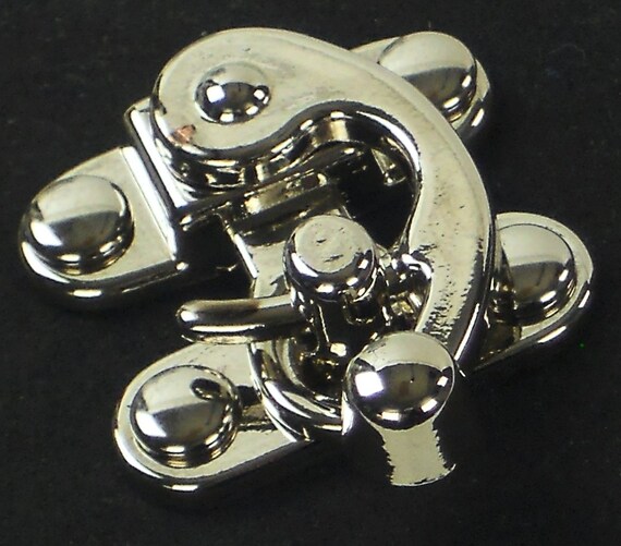 Silver Nickle Purse Latch Solid Metal Steampunk Lock with