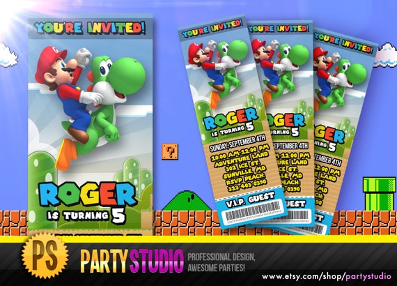 Invitation Anniversaire Yoshi