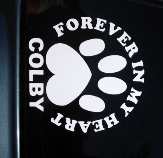 Items similar to Pet memorial paw heart window decal on Etsy