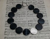Midnight moon. Amazing onyx rounds with fine silver disc necklace. OOAK, handmade by ladeDAH!