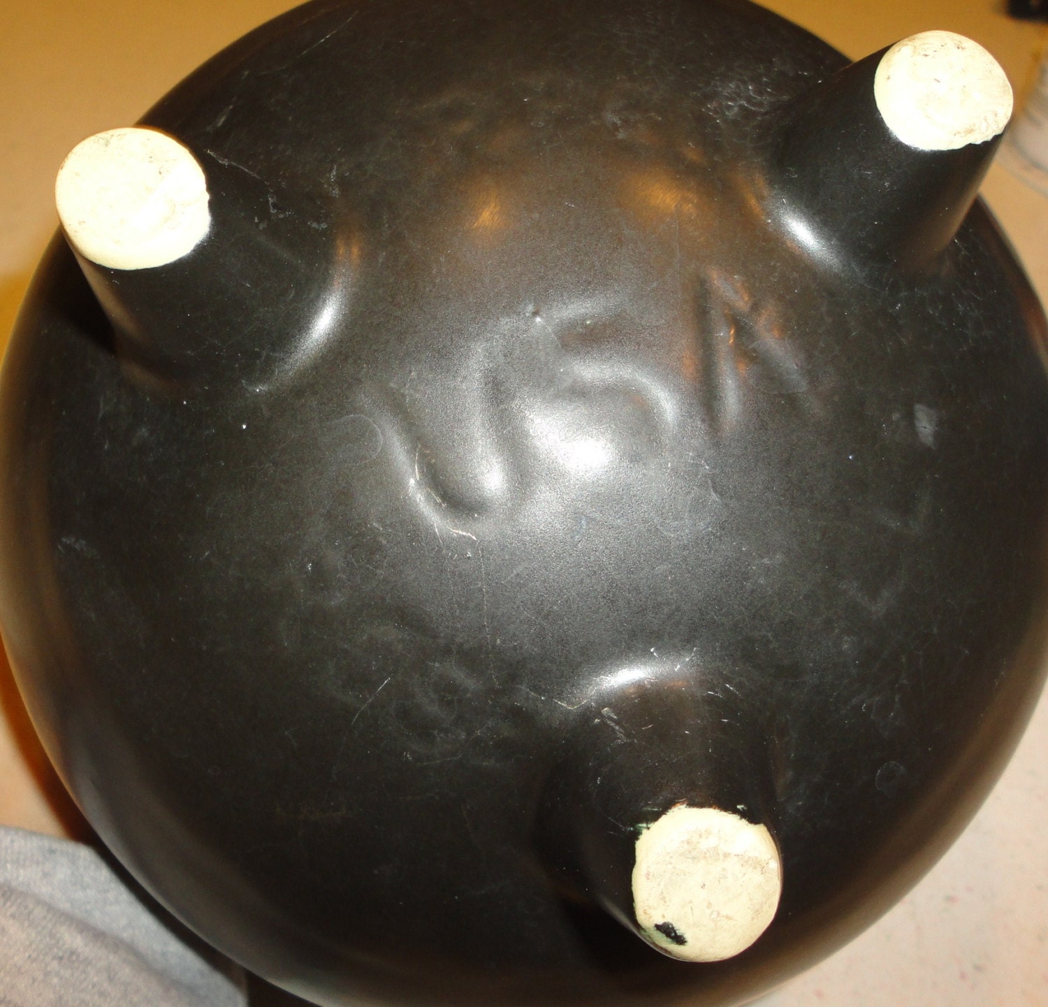 Roseville Pottery Black Cauldron Planter Pot Halloween