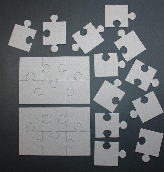 Items similar to 24 Chipboard Puzzle Piece Die Cuts/Embellishments/Die