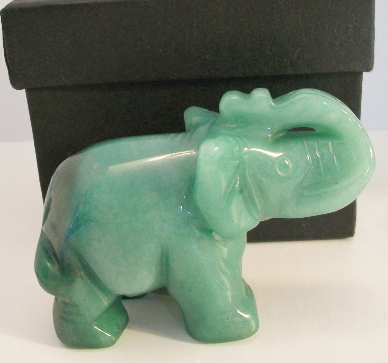 Vintage Green Jade Elephant Figurine green by ALEXLITTLETHINGS