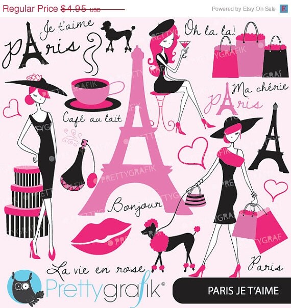 80% OFF SALE paris fashion clipart for scrapbooking, commercial use, vector graphics, digital clip art, images - CL556 Il_570xn