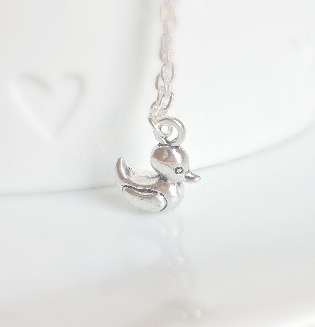 Duck Necklace Silver Duck Necklace Silver Necklace Rubber