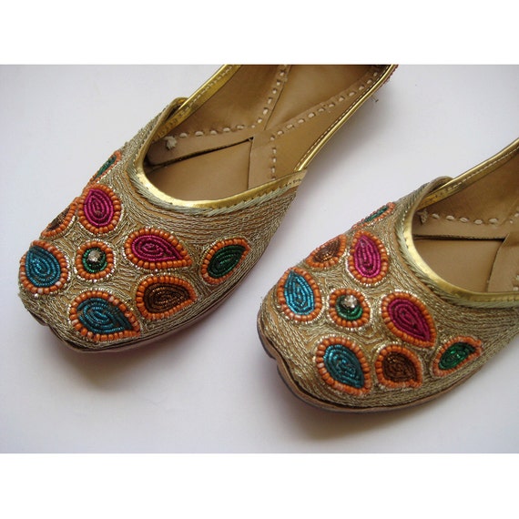 Items similar to US Size 8.5/Gold Sequin Bridal Ballet Flats/Wedding