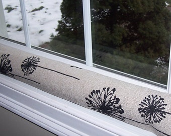 Window Snake - Door Snake - Window or DOOR DRAFT STOPPER - Draft Stopper - Designer - Linen - Denton - Black - Dandelion - Unfilled