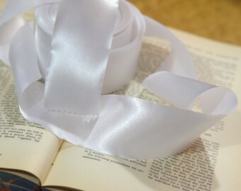 white single faced satin ribbon