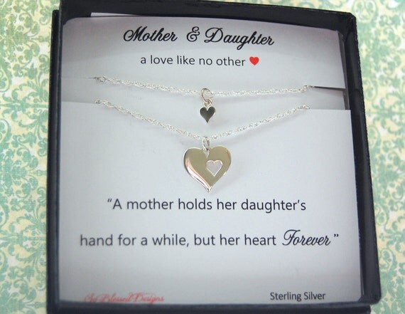Mother Daughter Necklace, wedding gift for MOM, Heart necklace, Mother ...