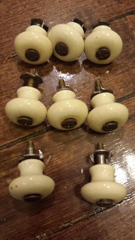 Porcelain Drawer Knobs 1 inch diameter Ethan by ReservedForRoyalty