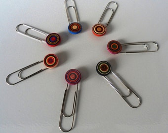 Multicolor quilling bookmarks and clips - Segnalibri e spille multicolori in filigrana di carta