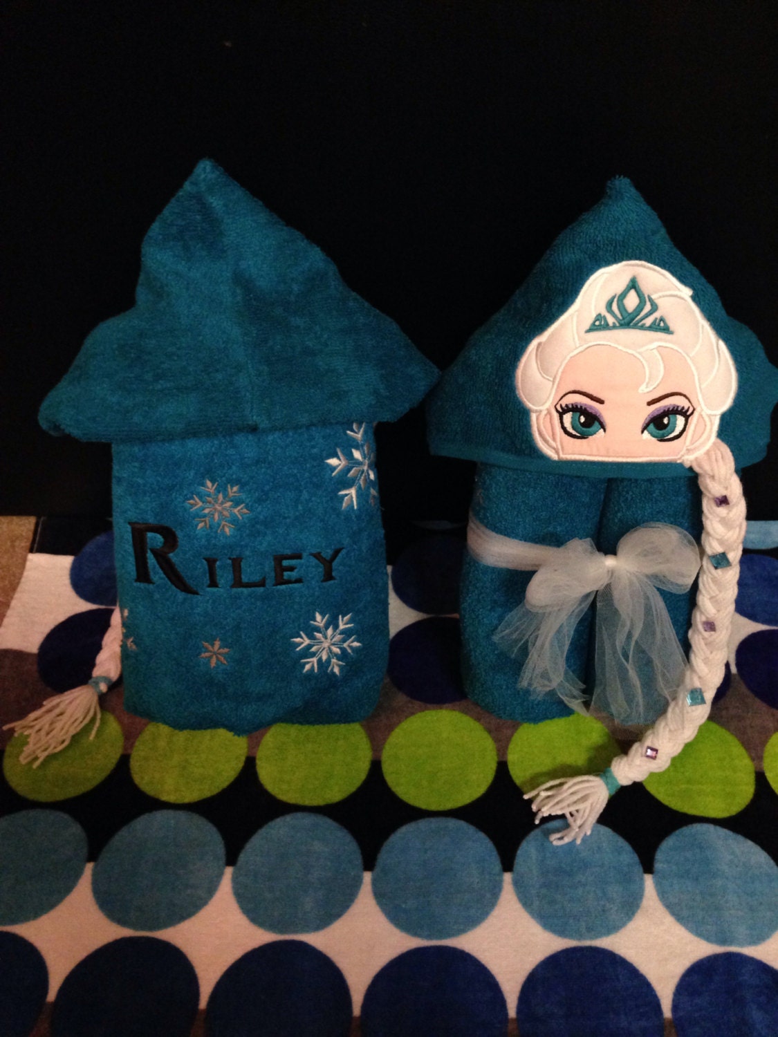 Personalized Elsa Inspired Hooded Towel/ Frozen Towel/ Disney