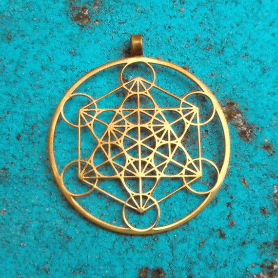 Metatron's Cube pendant 1 3/4 Stainless Steel by Floweroflife9