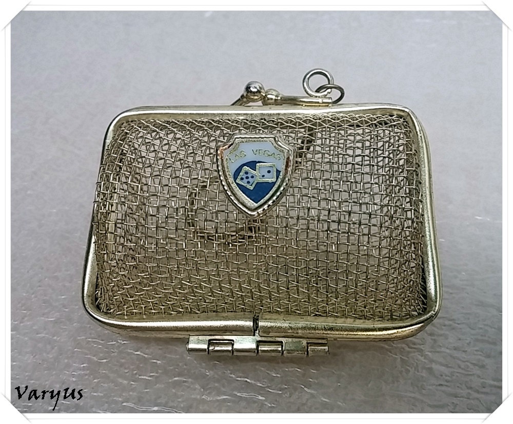 Change Purse Vintage Mesh Metal Coin Purse Keychain Las by VaryUs